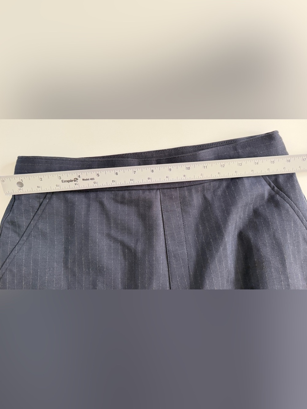 Spanx Perfect Pant Wide Leg Pull On Black Pinstripe Shaping Career Pants L - Picture 8 of 11
